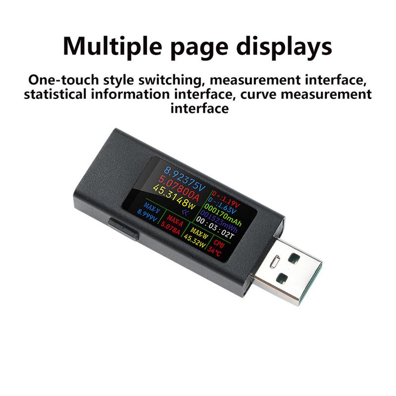 KWS-MX23 USB Tester High Definition 1.06 inch IPS Display Voltage Current Power Meter Voltmeter Ammeter DC 4-30V 0-8A