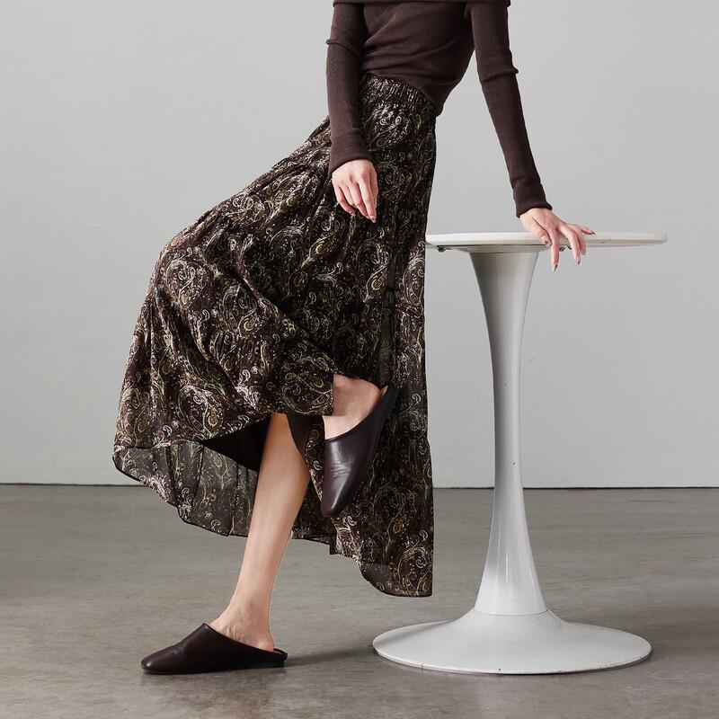 Женская плиссированная макси-юбка А-силуэта с геометрическим принтом SOFSIL