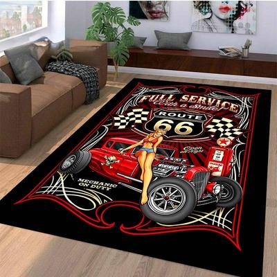 1 шт. Ковры с узором Route 66 для гостиной, коврик для кухни, нескользящие коврики для двери, поп-дизайн, коврик для ванной, ковер для дома, раковины, декора для прачечной