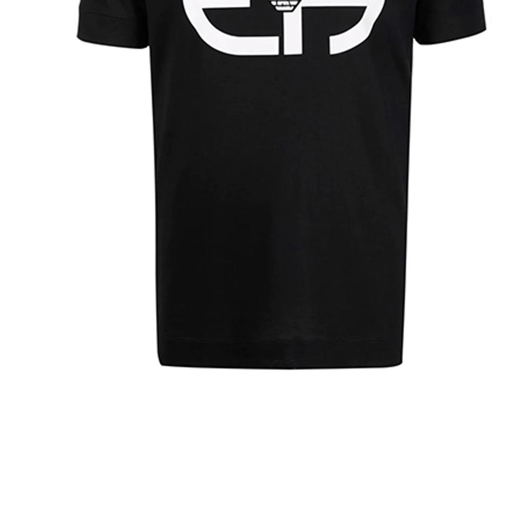 Emporio Armani Мужская футболка с коротким рукавом, пуловер, прямой крой, круглый вырез, с принтом, черный 6K1T74-1JUVZ-0999
