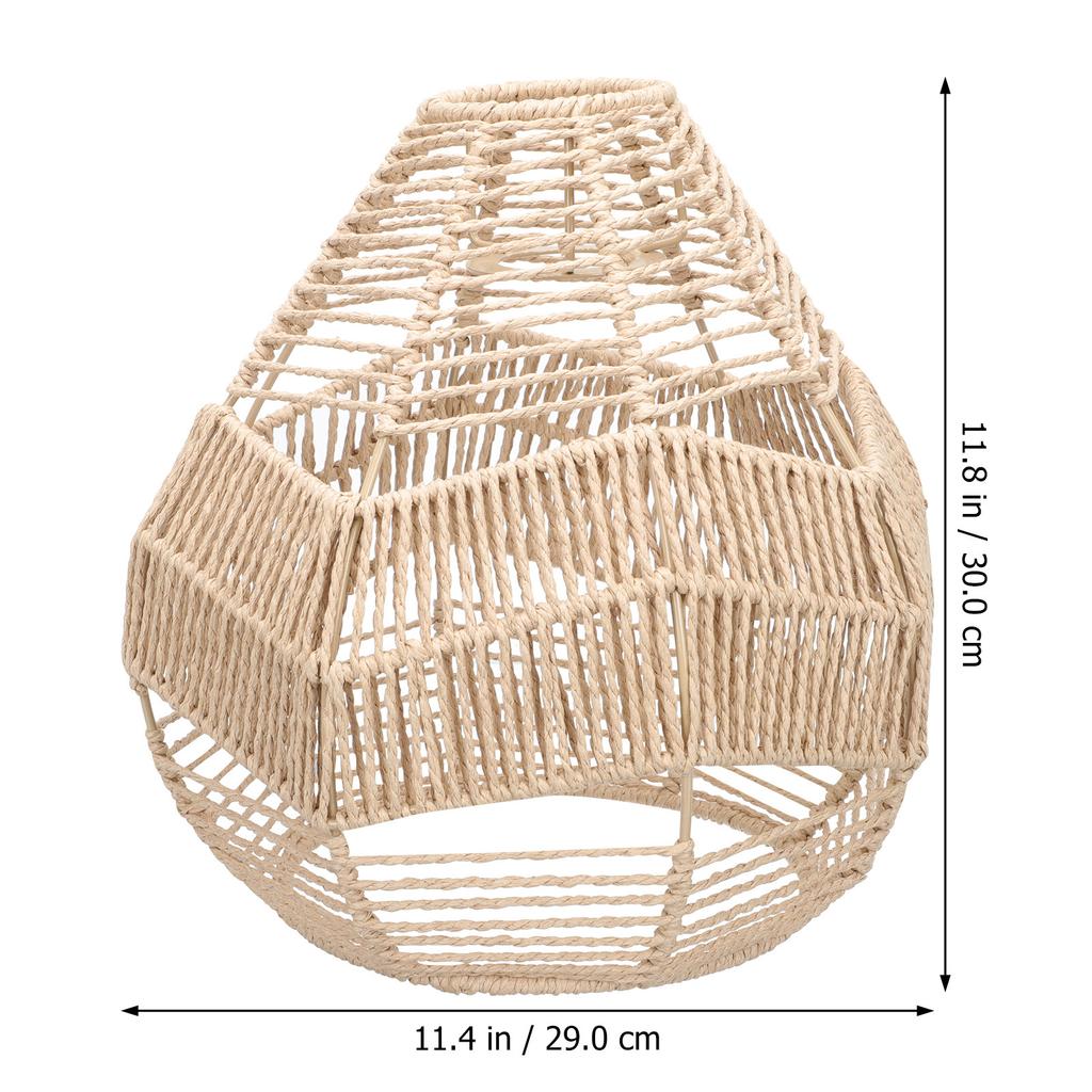 Imitation Rattan Lampshade Woven Paper String Home Hanging Lamp Decorative Ceiling Pendant Light Cover Retro Design Hotel Bar