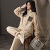 The New Autumn and Winter Cashmere and Thick Warm Pajamas for Women Coral Velvet Home Wear Can Be Worn Outside