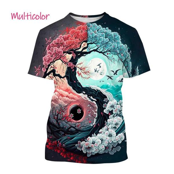 Мужские футболки Bagua Tai Chi Yin Yang Koi Dragon, уличная одежда унисекс, крутая модная повседневная футболка с коротким рукавом с 3D принтом, одежда