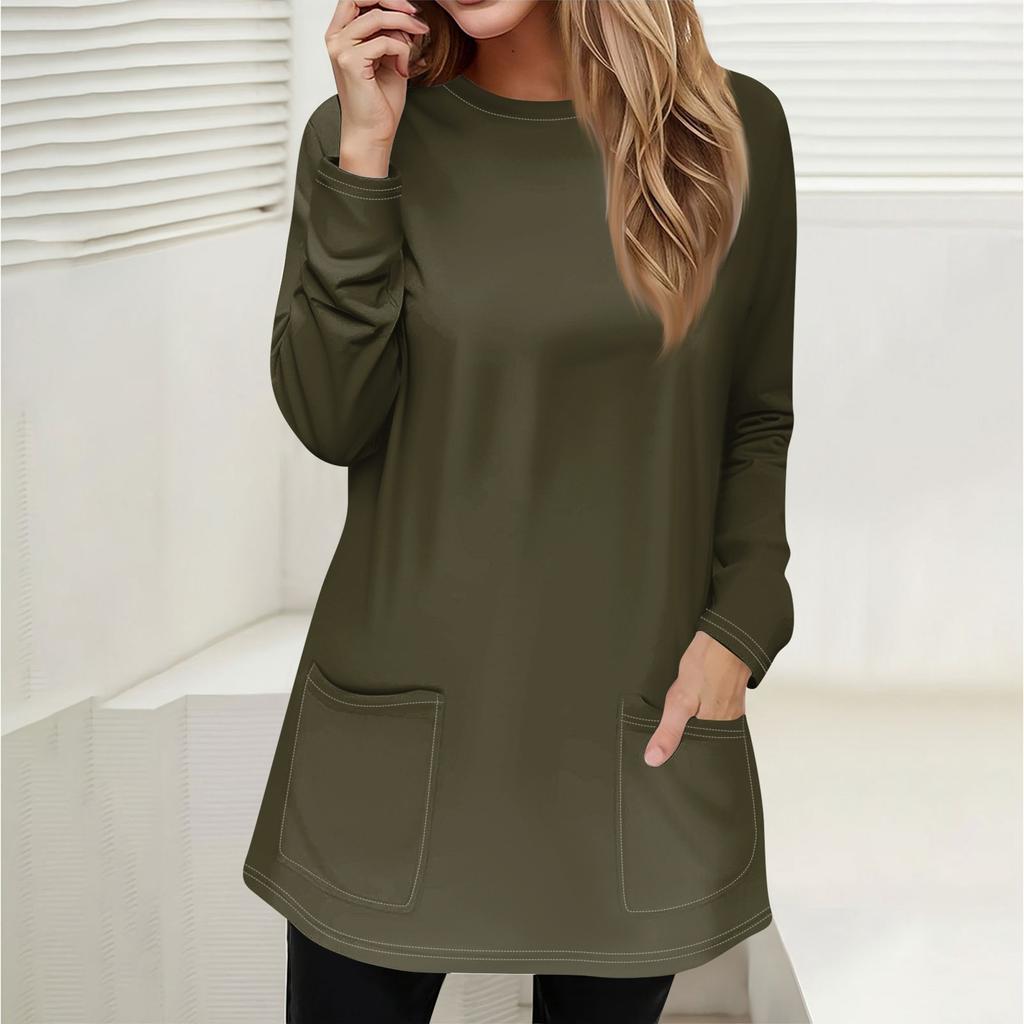 Женская толстовка, пуловер, спортивная одежда, карман, принт, повседневный топ с круглым вырезом и длинными рукавами