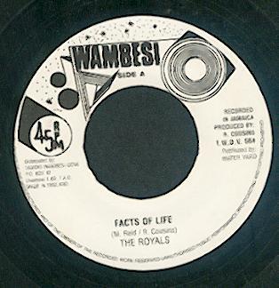 7inch Record ROYALS Facts Of Life TWDV564 Wambesi UK Reggae Ska Dub Used