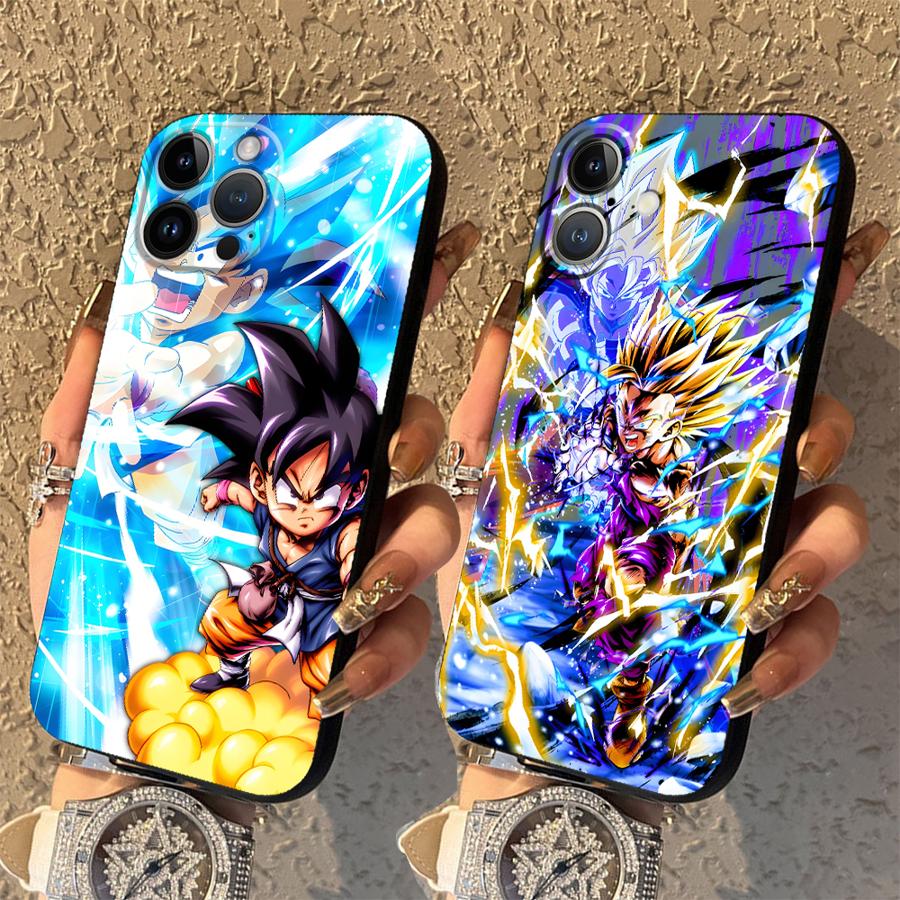 Черный Мягкий Чехол для Телефона для iPhone 15 16 14 Plus XR 17Air XS Max 13 12 11 17 Pro Max 7 8 Dragon Ball Son Gohan