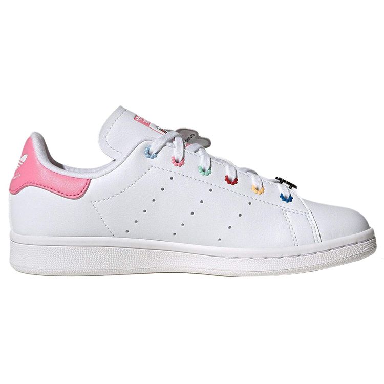 Кроссовки Hello Kitty x adidas Stan Smith J с цветочной вышивкой и бусинами для детей, белые/облачно-белые/нежно-розовые ID7230