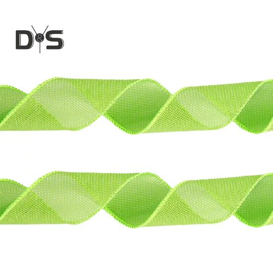 4 Rolls Colored Ribbon 5m Burlap Wired Ribbons Color-Fast Craft Ribbon Accessories for Easter Wreath Gift Wrapping Wedding Bouquets