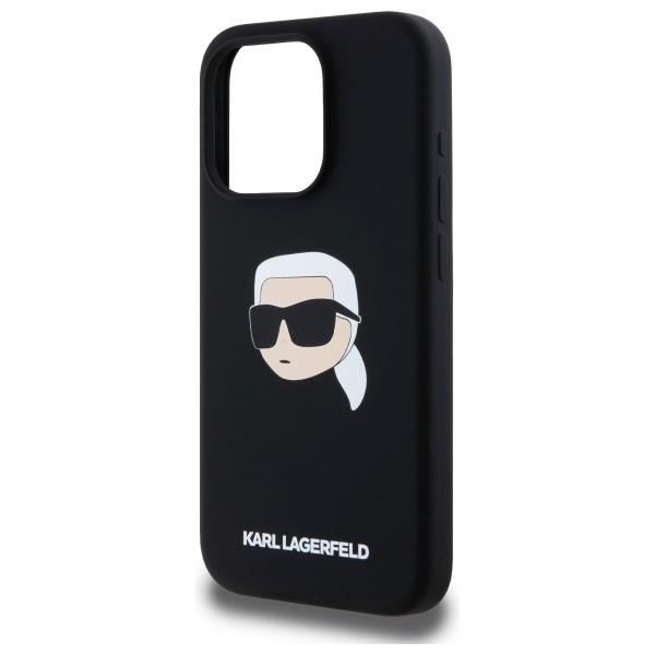 Karl Lagerfeld KLHMP15LSKHPPLK iPhone 15 Pro 6.1" black/black hardcase Silicone Karl Head Print MagSafe