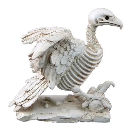 Vintage Halloween Skeleton Decor Vulture Statue, Realistic Bird Bone Figurine for Gothic Theme Party Decoration Home Decor, Spooky Tabletop