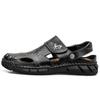 Spring and Summer Men's Large Size Sandals Men's Trendy Leather Beach Shoes Cool Slippers Men's Shoes Sewn Shoes