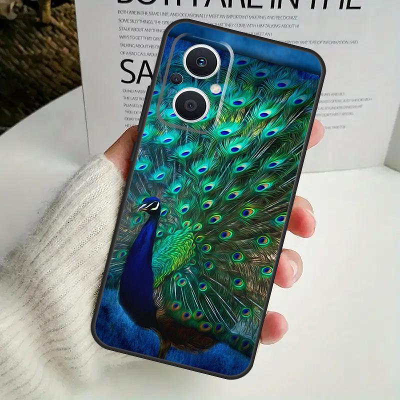 Чехол с перьями павлина для OPPO Reno 11F 10 Pro 4 5 6 7 8 Lite 4Z 5Z 8T OPPO Find X6 X5 Pro X2 X3 Neo