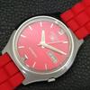 SEIKO 5 AUTOMATIC VINTAGE JAPAN 7009A MENS RED COLOR DIAL WATCH a701312-5 R206a-a701312