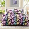 Gradient Rainbow Star Duvet Cover Set Queen Tie Dye Ombre Stars Reversible Purple Bedding Set Microfiber Cartoon Comforter Cover