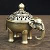 Mini Metal Backflow Incense Holder Elephant Cone Coil Incense Burner Ash Catcher with Lid, Aromatherapy Ornament Home Office Decoration