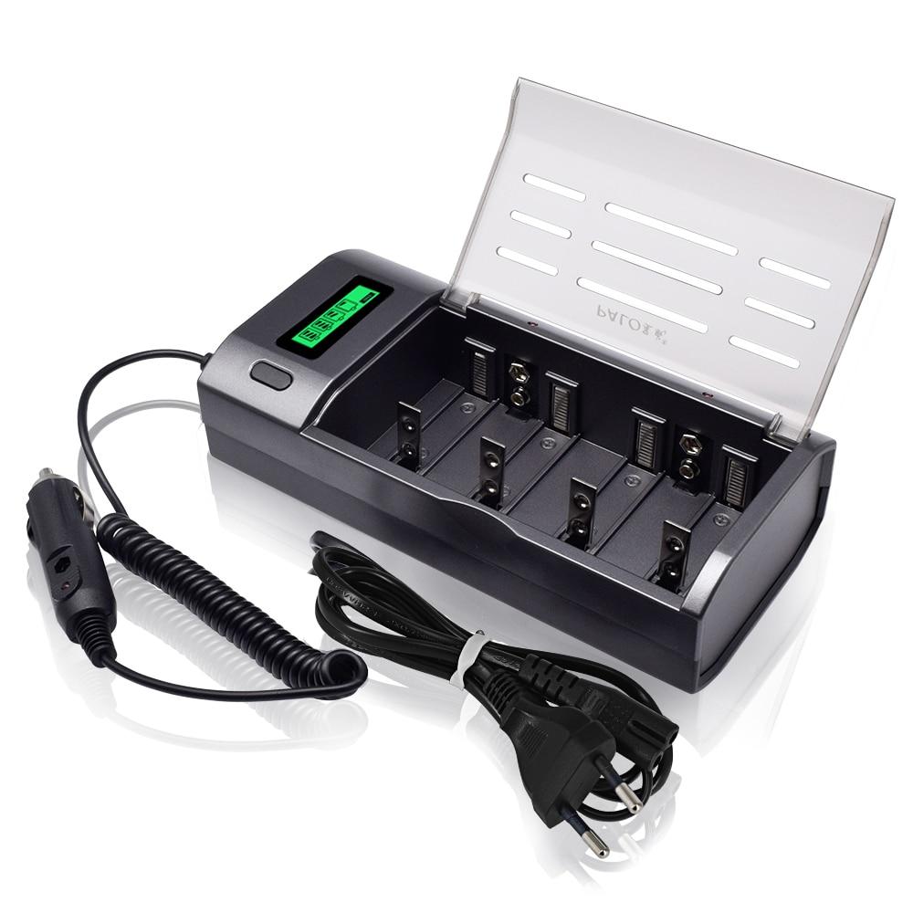 PALO Многофункциональное зарядное устройство с 4 слотами, ЖК-дисплей, поддержка смешанной зарядки 1,2 В NI-MH/NICD аккумуляторов AA/AAA/C/D/9 В