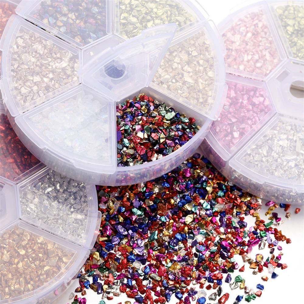 1 коробка камни из битого стекла наполнители из смолы для форм из эпоксидной смолы, поделки, украшения для нейл-арта, формы для изготовления ручной работы, наполнители