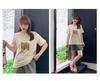 Plus Size Tulip Print Short Sleeve Loose Round Neck T-shirt for Women
