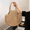 Summer Beach Bag Round Straw Bags for Women Rattan Shoulder Bag Travel Handmade Woven Large Capacity Handbag Female Shopper Tote