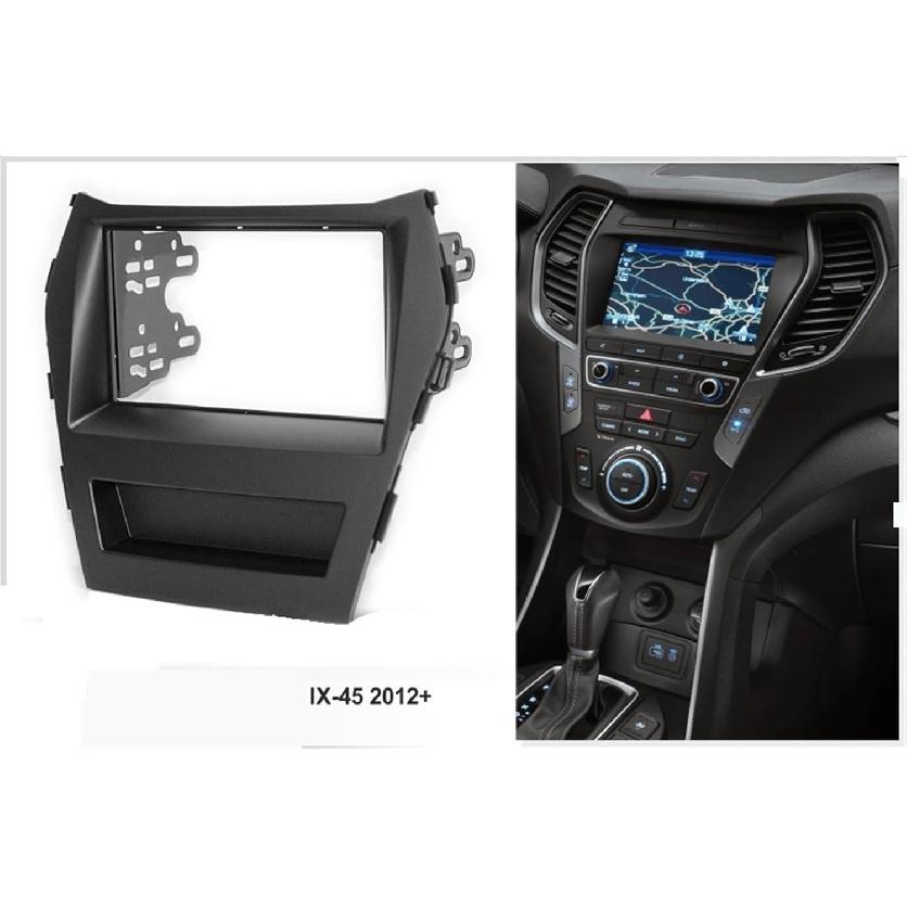 Double Din Facia Compatible for Hyundai Santafe, IX-45 2012+ Radio DVD Stereo CD Panel Dash Kit Trim Fascia Face Plate Frame 2016(178x102mm)