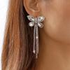 Серьги-бабочки с кисточками из сверкающего циркония и стразами, высококачественные универсальные длинные серьги, женские серьги