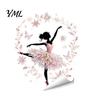 Bathroom Glass Stickers Christmas Ballet Girl Static Window Clings, Removable Xmas Decals, Winter Indoor Outdoor Art Ballerina Elf for Home Classroom