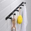 Matte Black Robe Hook Bathroom Towel Hook Living Room Door Back Clothes Hook Stainless Steel Key Hat Kitchen Cloth Storage Hooks