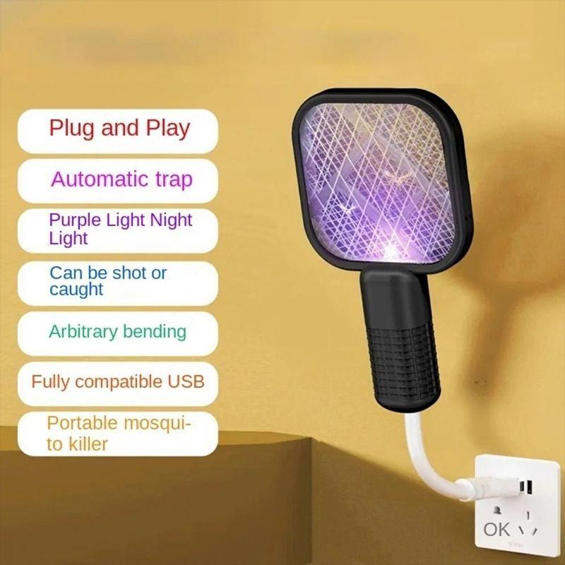 Летняя USB-мухобойка-ловушка с УФ-светом, портативная лампа-убийца комаров для пикника на открытом воздухе, кемпинга El
