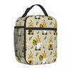 Изолированная сумка для ланча с изображением гномов, пчел, подсолнухов, симпатичная коробка для хранения продуктов пчеловодства, 2023, новая термосумка для ланча в офисе