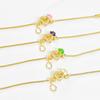 Adjustable Gold-Plated Zircon Heart-Shaped Cross Snake Chain Bracelet for Women Girls Daily Party Sweet Jewelry Wedding Gift