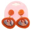 [R4296] - Orange 'Mistinguette' Handcrafted Earrings (Modigliani) - 40x32mm