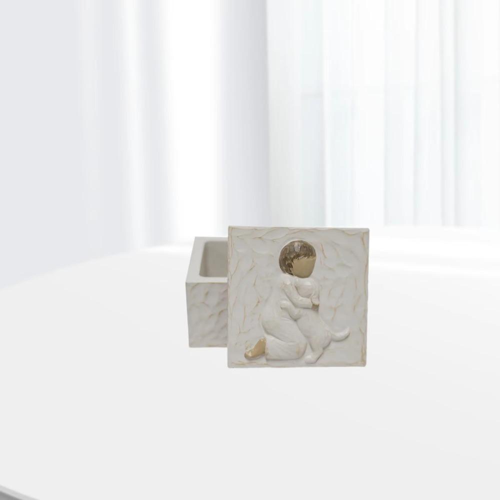 Universal Pet Coffin Box Cartoon Cat Memorial Box Durable Resin Pet Urn Pet Supplies