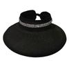 Women Straw Caps for Sun Protection 1Pcs Summer Visor Hat Black