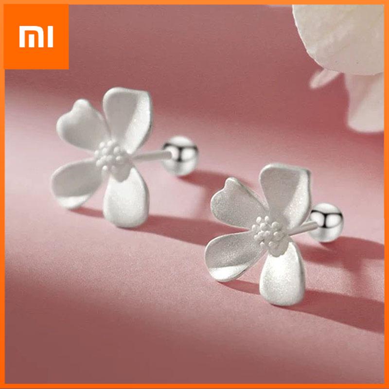 Xiaomi Серьги-пусеты из стерлингового серебра 925 пробы Винтажные для женщин Модные Простые Серьги-гвоздики Цветок Украшения Предотвращение Аллергии Аксессуары для вечеринки Подарок