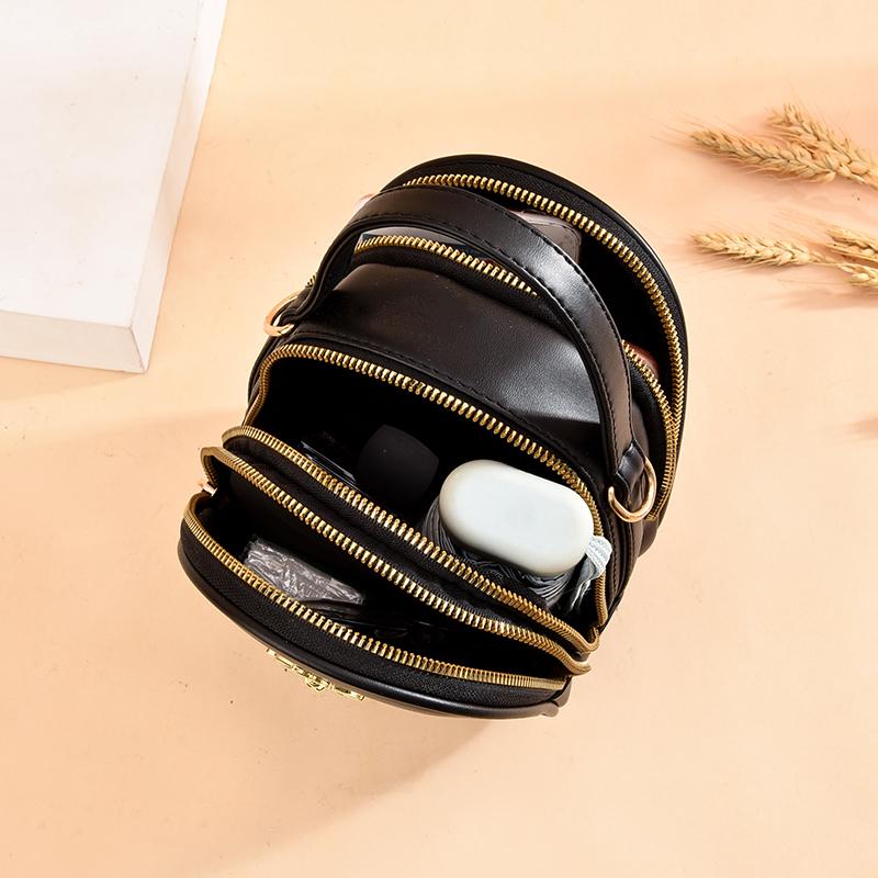 Элегантная многослойная сумка через плечо из искусственной кожи с металлическим декором