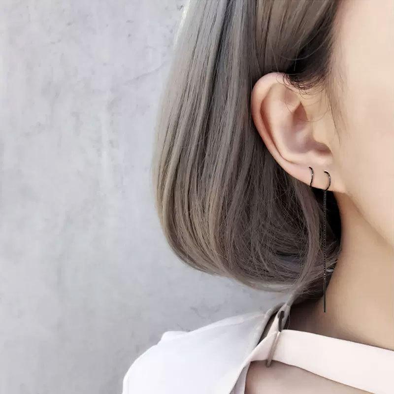 Черные вращающиеся серьги Earlines Простой и индивидуальный дизайн Длинные серьги Корейские модные женские