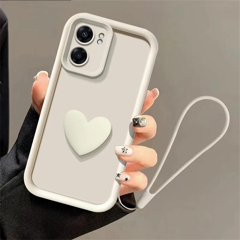 Для Motorola Edge 50 Fusion Moto G75 G55 G35 G85 G84 G22 G14 G04 G54 чехол для телефона Love Heart Hnad Chain Cover со шнурком