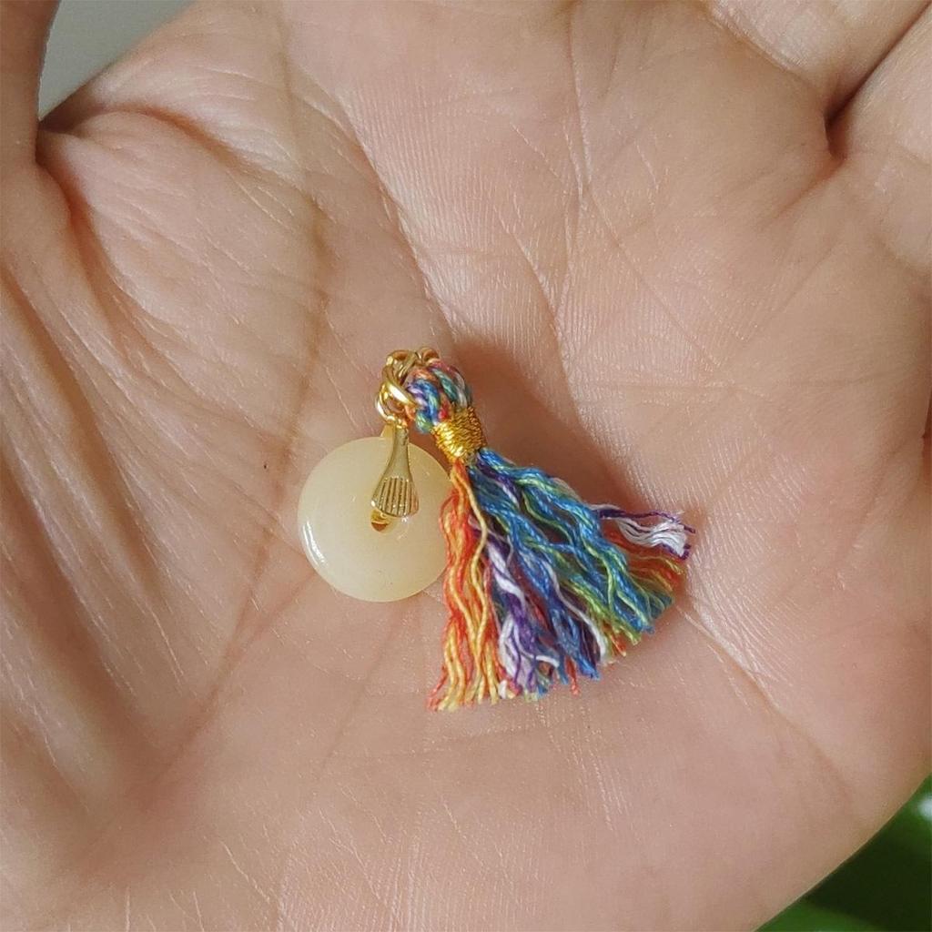 Браслет с мини-кисточкой Вэнгуань, Хлопковая нить, отполированная вручную, Ручное плетение с мелкими бусинами-каплями - Ожерелье своими руками