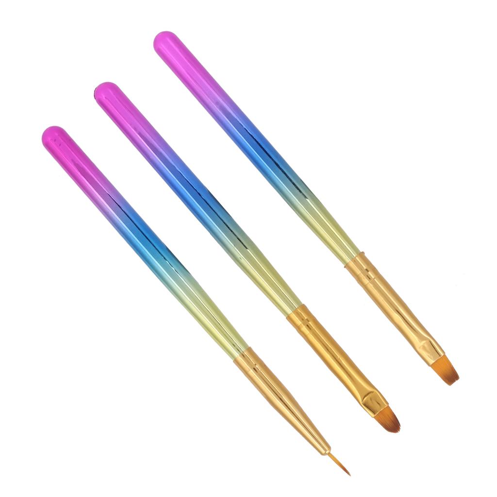 Набор из 3 кистей для ногтей, кисть для рисования ногтей, дрель для рисования, нейлоновые кисти для наращивания, набор