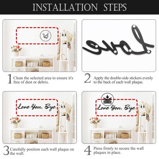 Love You Bye Sign Wooden Wall Art Sign Love Themed Entryway Wall