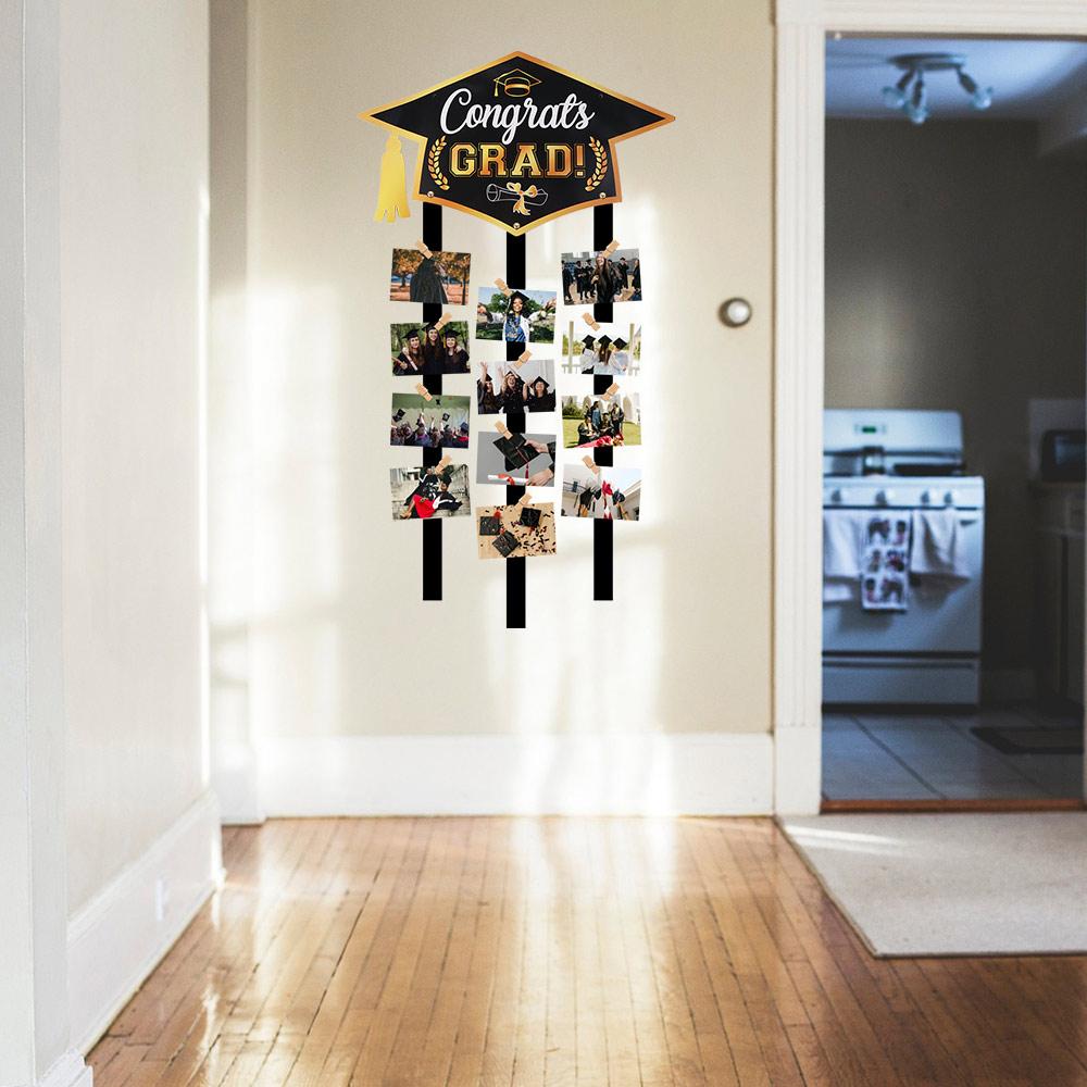 12 Clip Graduation Season Photo Frame Creativity Wall Mounted Photo Collage Frame Student Supplies