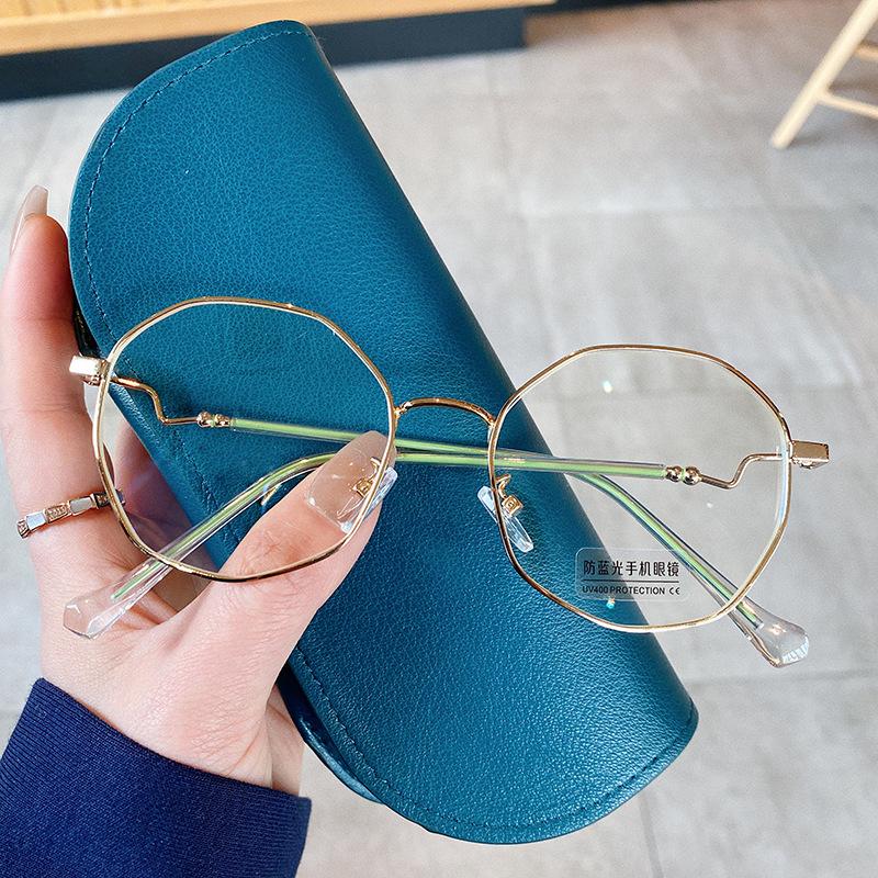 New Stylish Women'S Glasses Frame Polygon Shape Anti Blue Light Eyeglass Frames Creative Design Computer Glass
