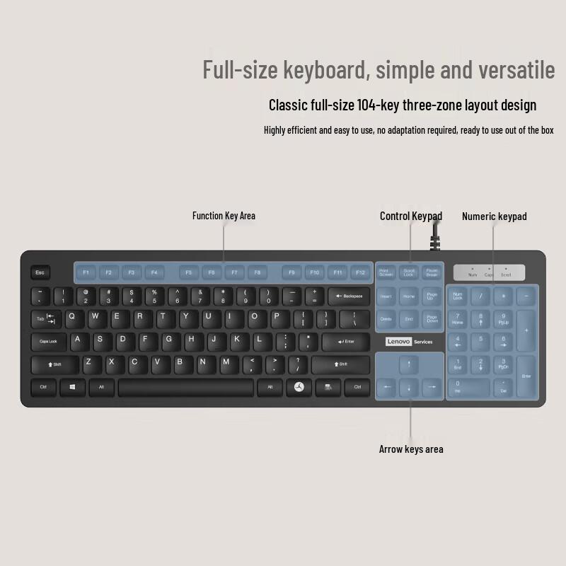 Lenovo KL31 Full-Size Wired USB Keyboard