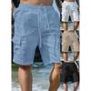 Летние мужские рабочие шорты с несколькими карманами и кулиской, мужские пляжные шорты
