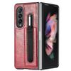 Кожаный чехол премиум-класса для Samsung Galaxy Z Fold 4, тонкий дизайн с держателем для ручек, противоударный чехол для Galaxy Z Fold 3