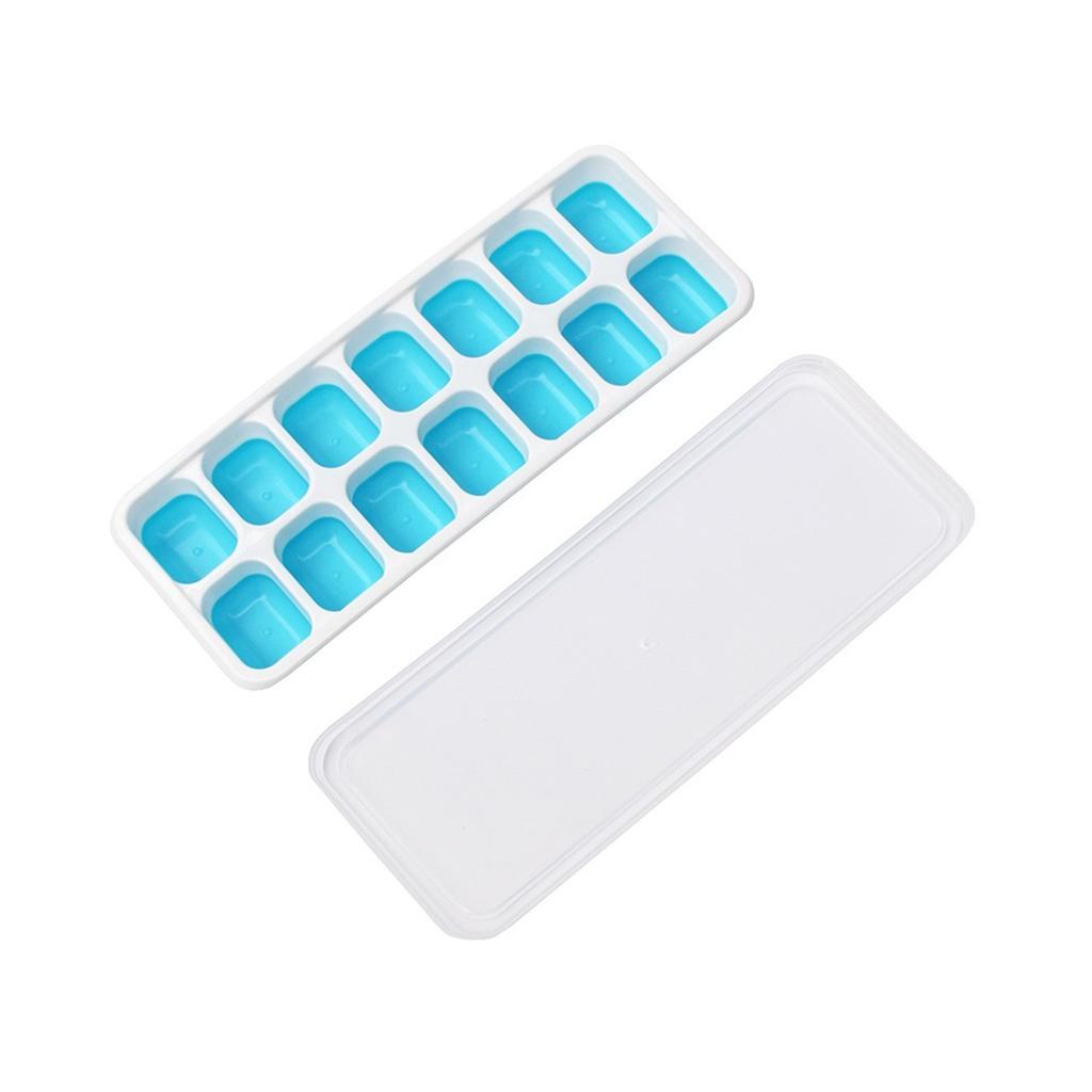 14 Holes Silicone Ice  for Cube Tray Ices Maker  for Mold Trays Containers with Cover