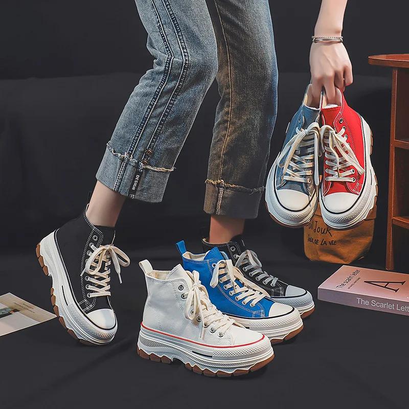 Холщовая толстая подошва с приподнятым круглым носком, повседневные, удобные, дышащие, качающиеся туфли, модная и универсальная спортивная обувь для сноуборда