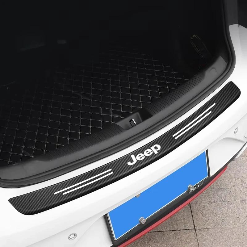 4PCS Carbon Fiber Car Door Sill Protector Stickers for Jeep Wrangler Grand Cherokee Anti-Scratch Door Entry Guard Accessories ALY1