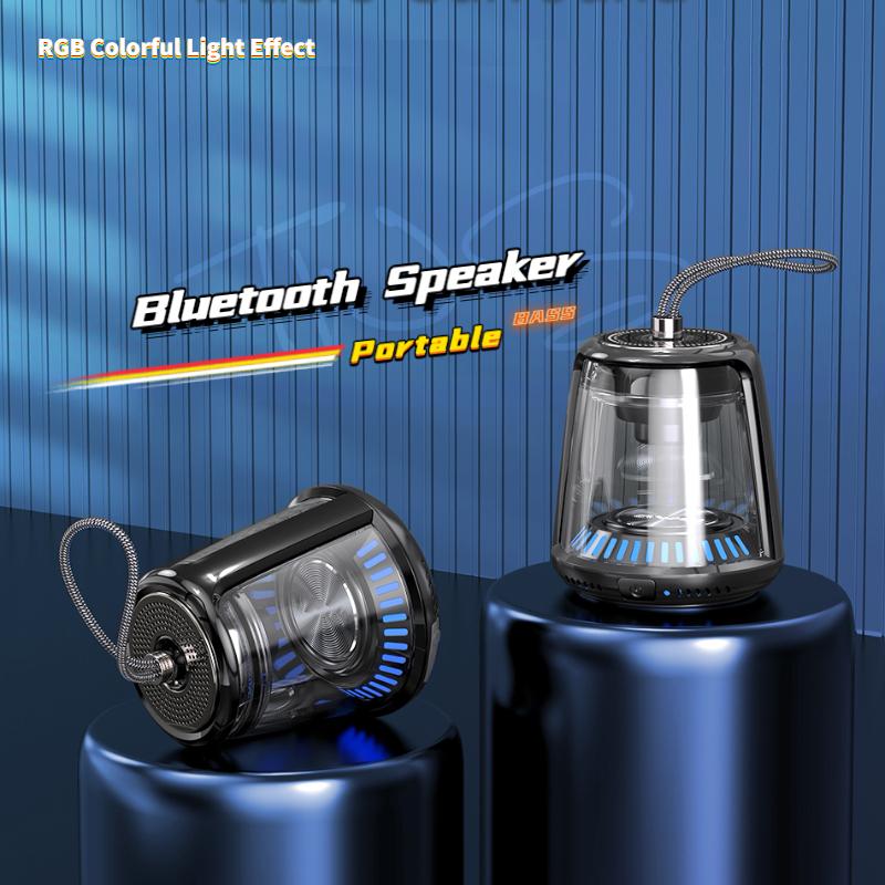 Уличный светодиодный громкоговоритель портативный прозрачный стерео бас воспроизведение аудио TWS Hifi беспроводной Bluetooth динамик