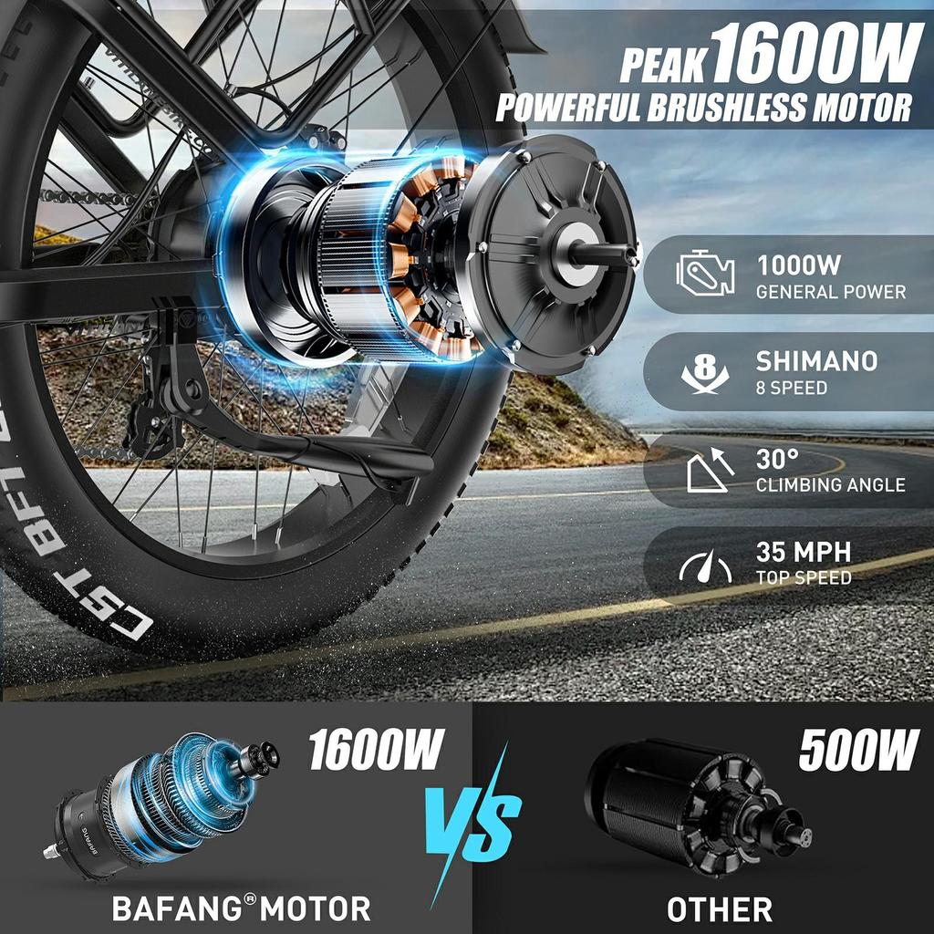 vitilan T7pro Urban electric bicycle 1000W motor (peak power 1600W) SHIMANO 8-speed flywheel 52V 20Ah